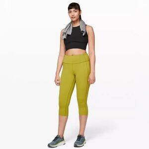 Lululemon Fast and Free Crop Il Leggings Nulux 19" in Golden Lime Size 6